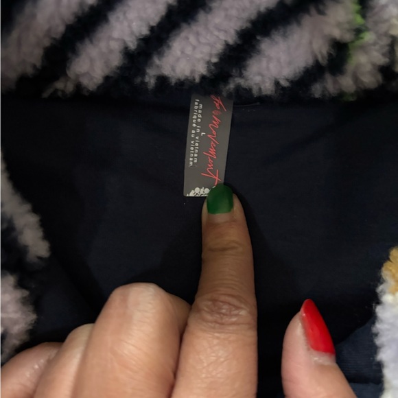 Free People Hit The Slopes Printed Pullover - Grey Plaid Twilight Combo - Picture 9 of 9